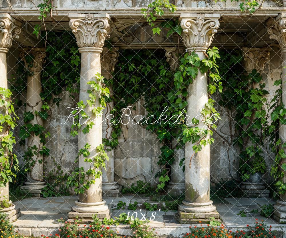 Kate Ancient Columns and Ivy Vines Garden  Backdrop Designed by Emetselch