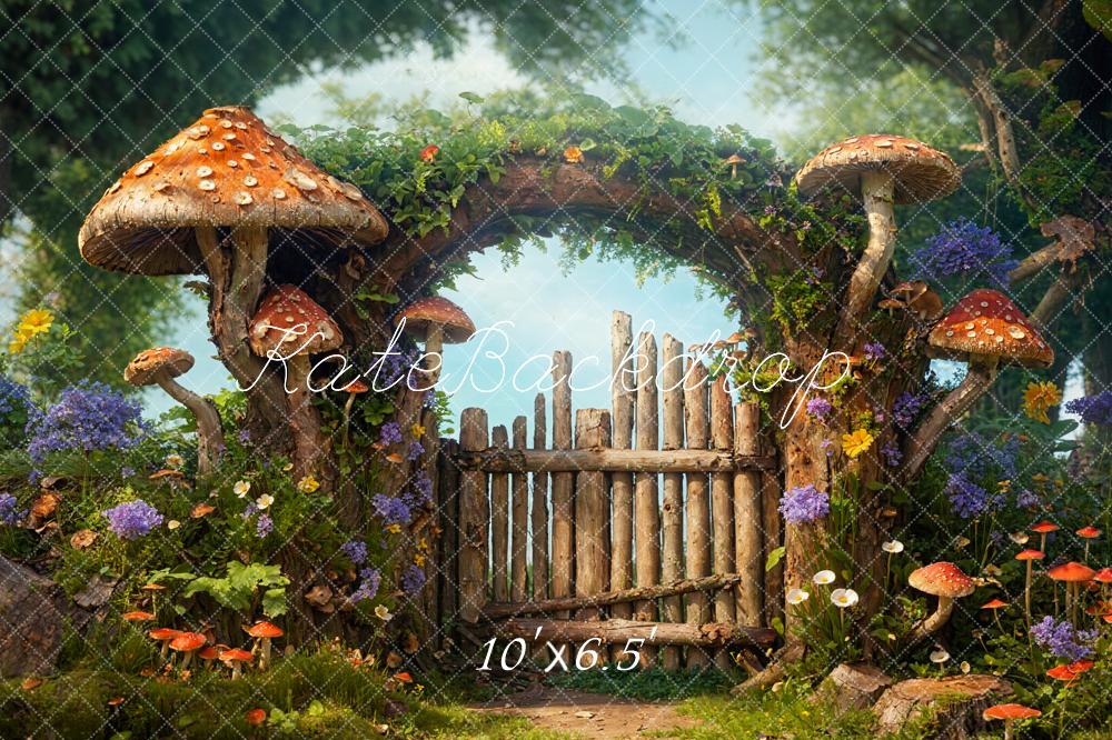 Kate Spring Fairytale Wooden Arch Mushroom  Backdrop Designed by Chain Photography