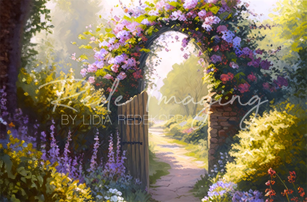 Kate Spring Art Forest Purple Lavender Path Backdrop Designed by Lidia Redekopp