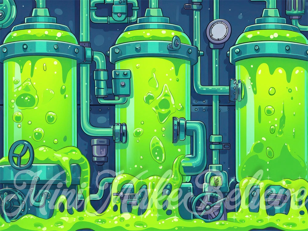 Fondo de caricatura de slime enlatado diseñado por Mini MakeBelieve en verde arte