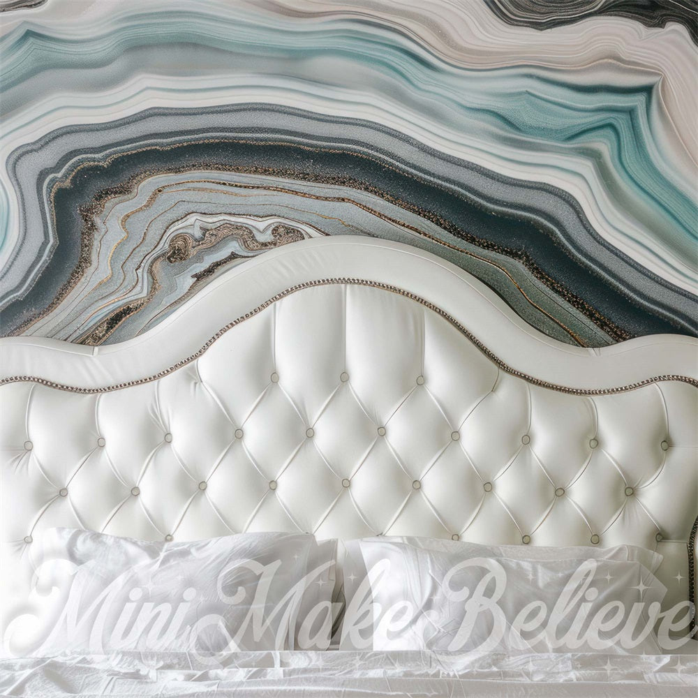 Kleurrijke Marmeren Muur Wit Hoofdeinde Achtergrond Ontworpen door Mini MakeBelieve.