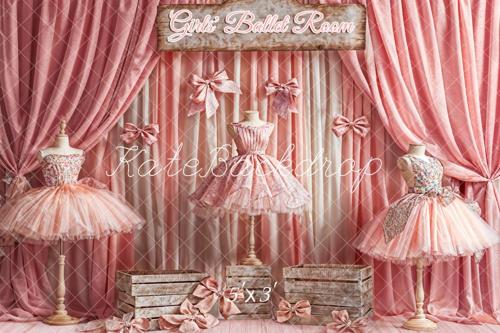 Segno per la stanza delle ballerine rosa per ragazze, tenda a gradienti con design da ballo creato da Emetselch
