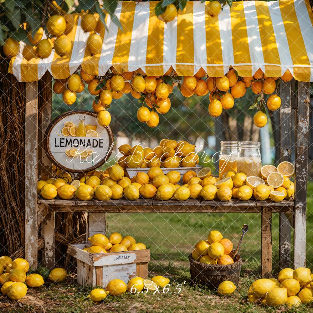 Sfondo negozio Limonata Bianco Giallo Prato verde estate disegnato da Emetselch