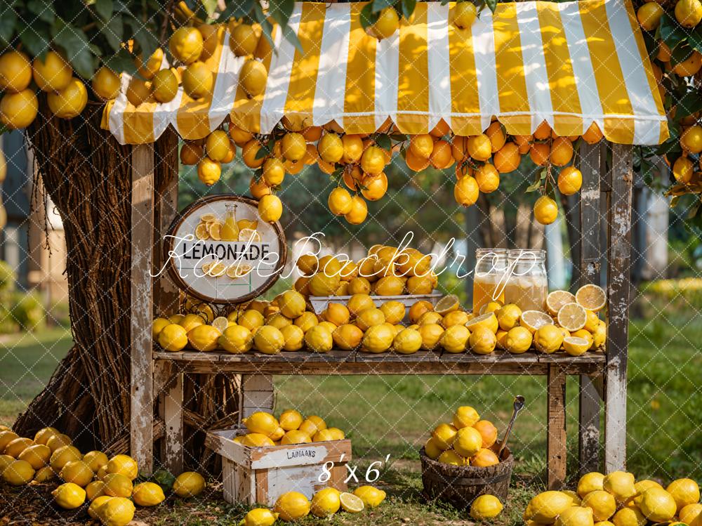 Zomer Groene Weide Gele Witte Limonade Winkel Foto Achtergrond Ontworpen door Emetselch