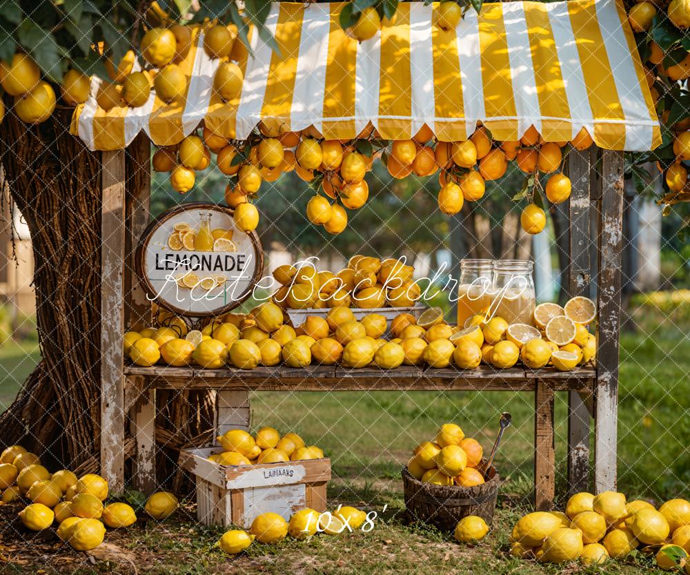 Sfondo negozio Limonata Bianco Giallo Prato verde estate disegnato da Emetselch