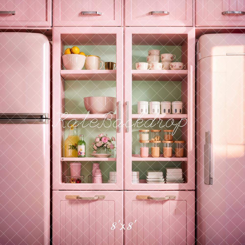 Kate Fantasy Lemon Flower Pink Modern Kitchen Backdrop Designed by Emetselch