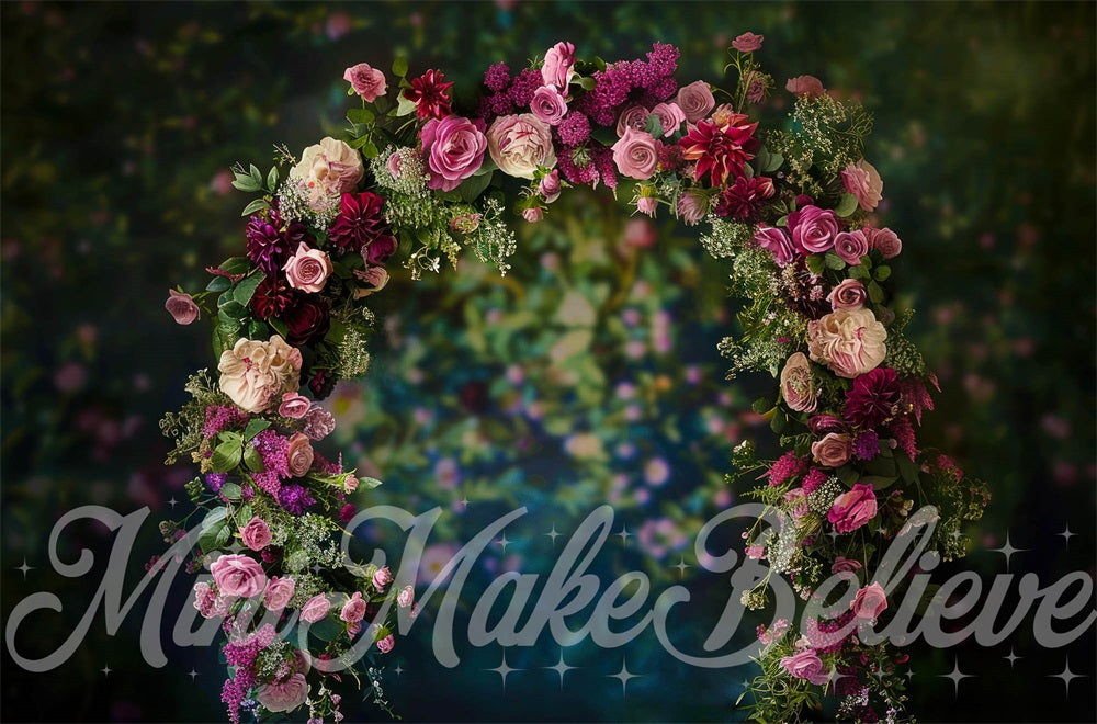 Lente Paarse Roze Fijne Kunstbloem Achtergronduitje Ontworpen door Mini MakeBelieve