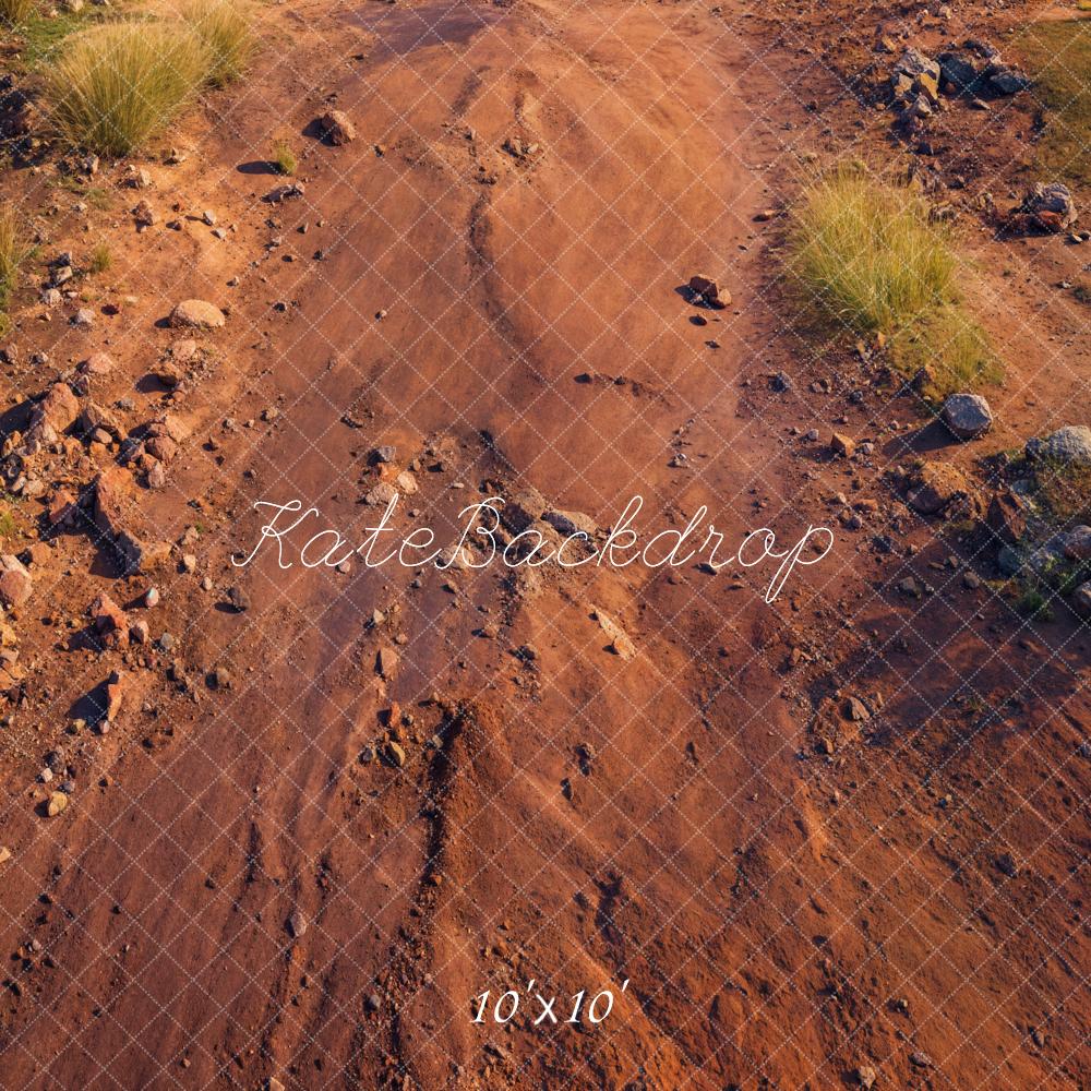 Desierto Verde Planta Marrón Oscuro Camino de Arena Mojado Fondo de Piso Diseñado por Kate Imagen