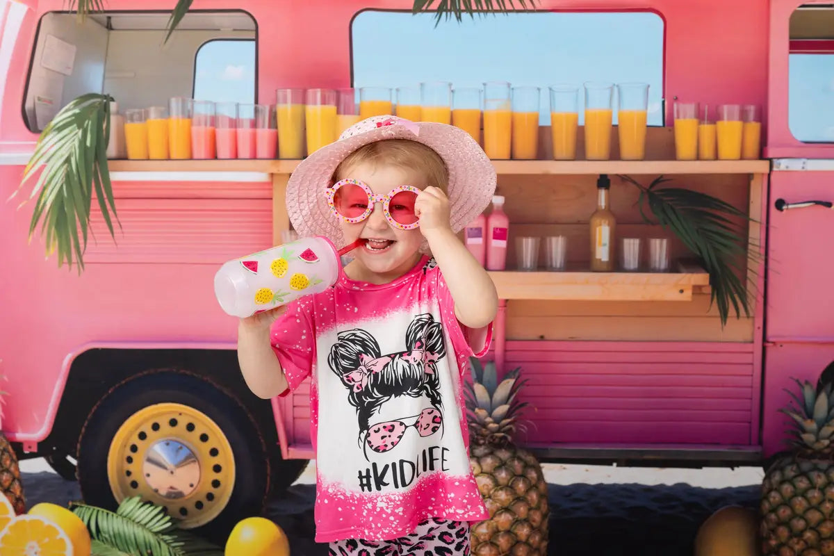 Kate Summer Fantasy Doll Sea Beach Pink Car Fruit Store Backdrop Designed by Emetselch