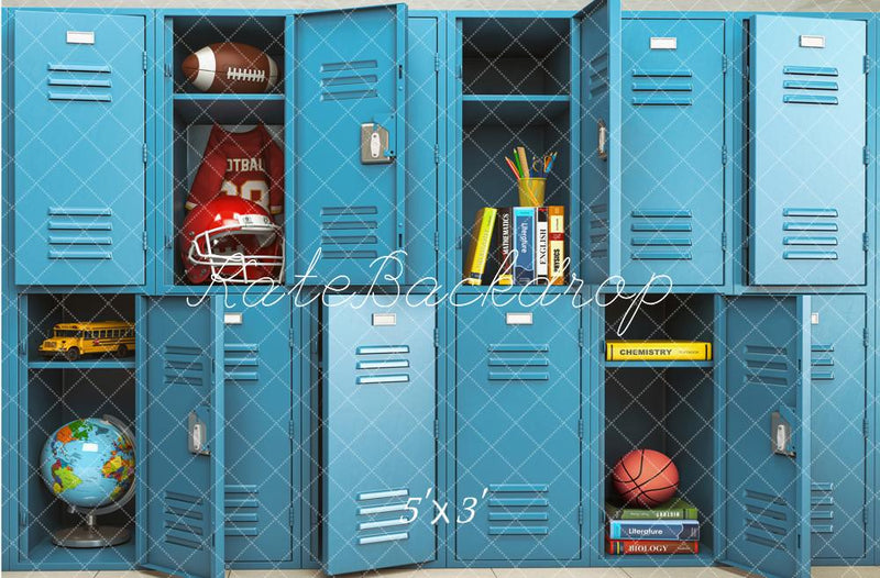 Kate Back to School /Graduation Season Blue Locker Backdrop Designed b