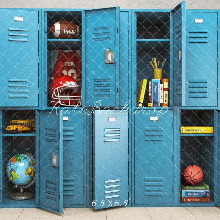 Kate Back to School /Graduation Season Blue Locker Backdrop Designed b