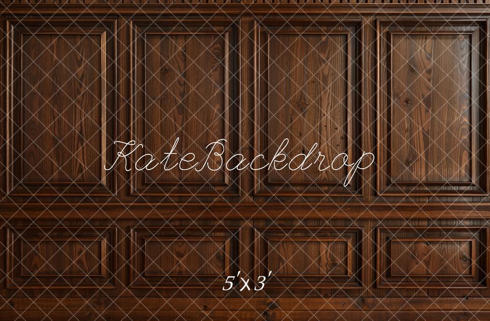 Kate Vintage Dark Brown Striped Wooden Wall Backdrop Designed by Chain Photography