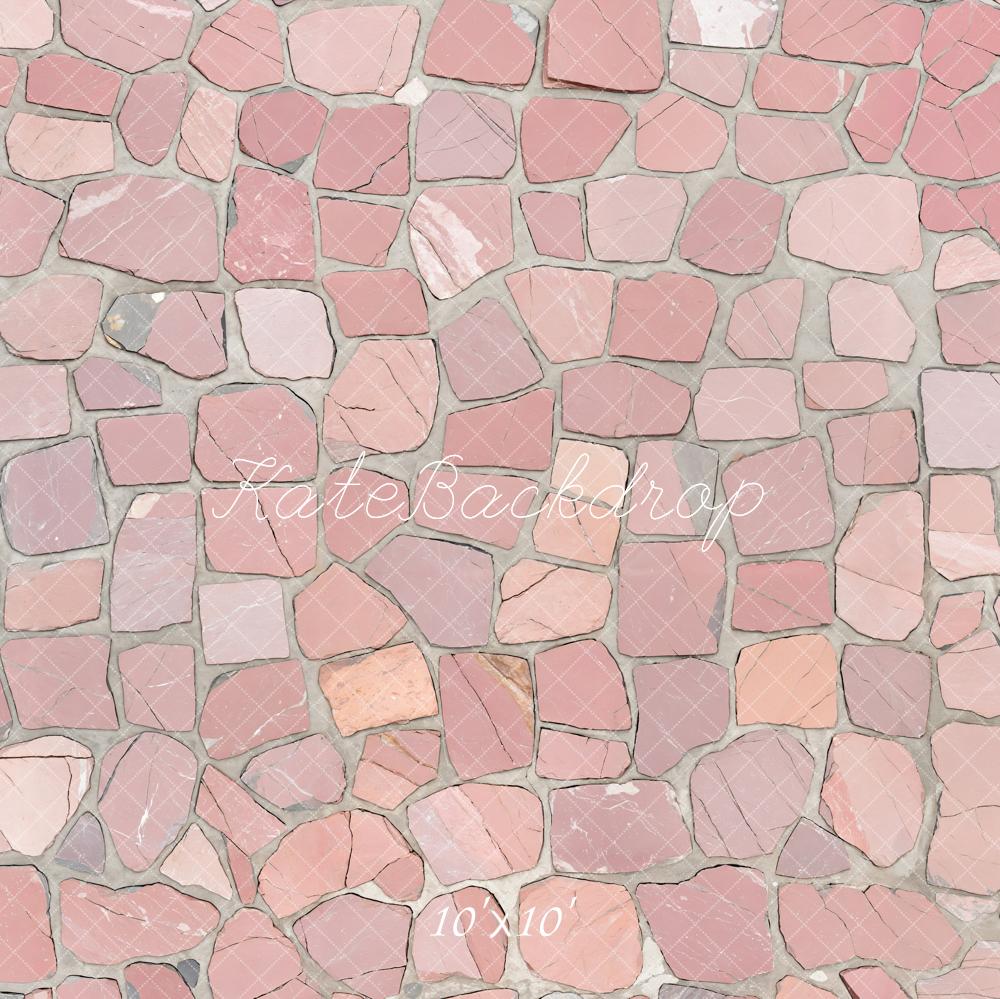 Camino de piedra rosa oscuro con fondo de piso diseñado por imagen de Kate