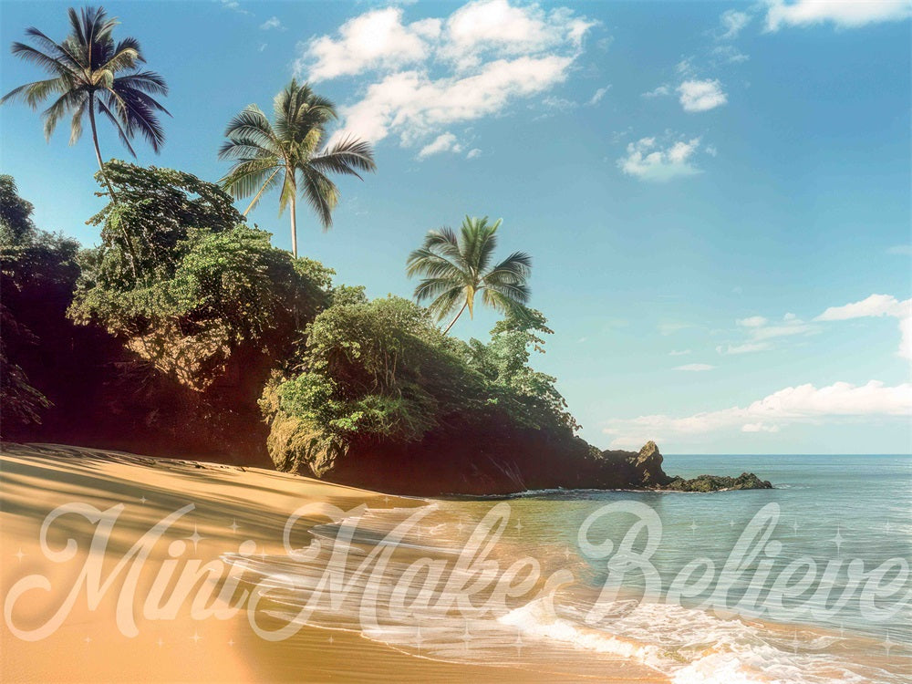 Fondo de pantalla de la Playa de Verano del Mar de la Isla diseñado por Mini MakeBelieve