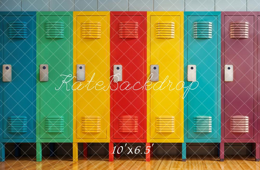 Summer Back to School Colorful Lockers Backdrop Designato da Emetselch