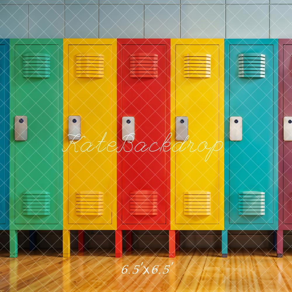 Zomer Terug naar School Kleurrijke Lockers Achtergrond Ontworpen door Emetselch