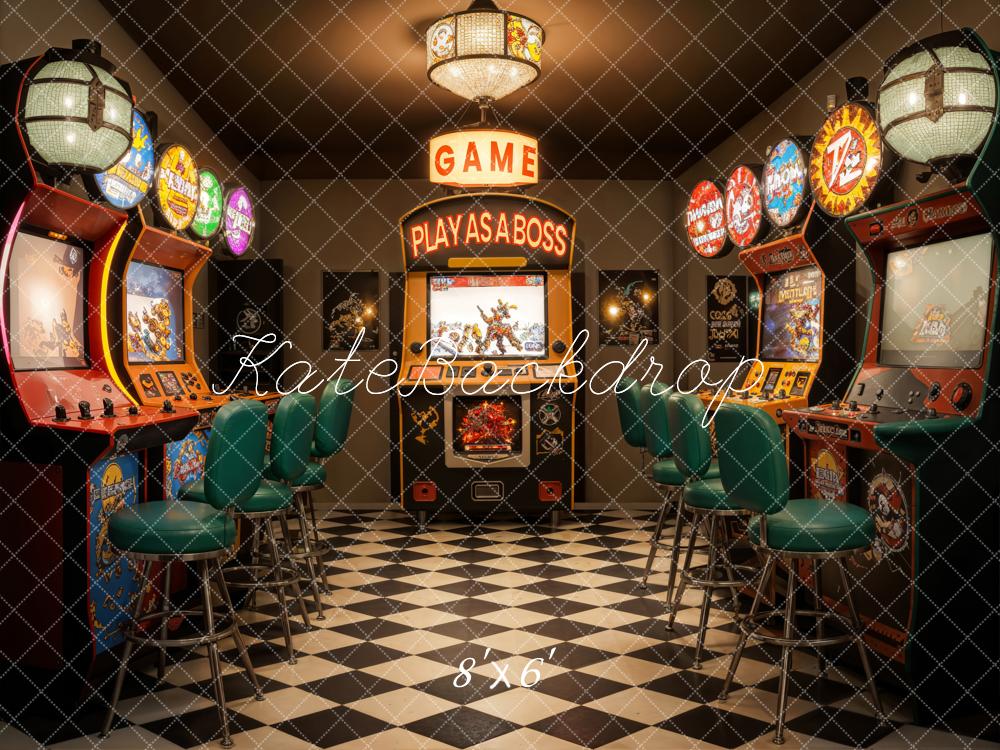 Kate Retro Colorful Game Lobby Backdrop Designed by Emetselch