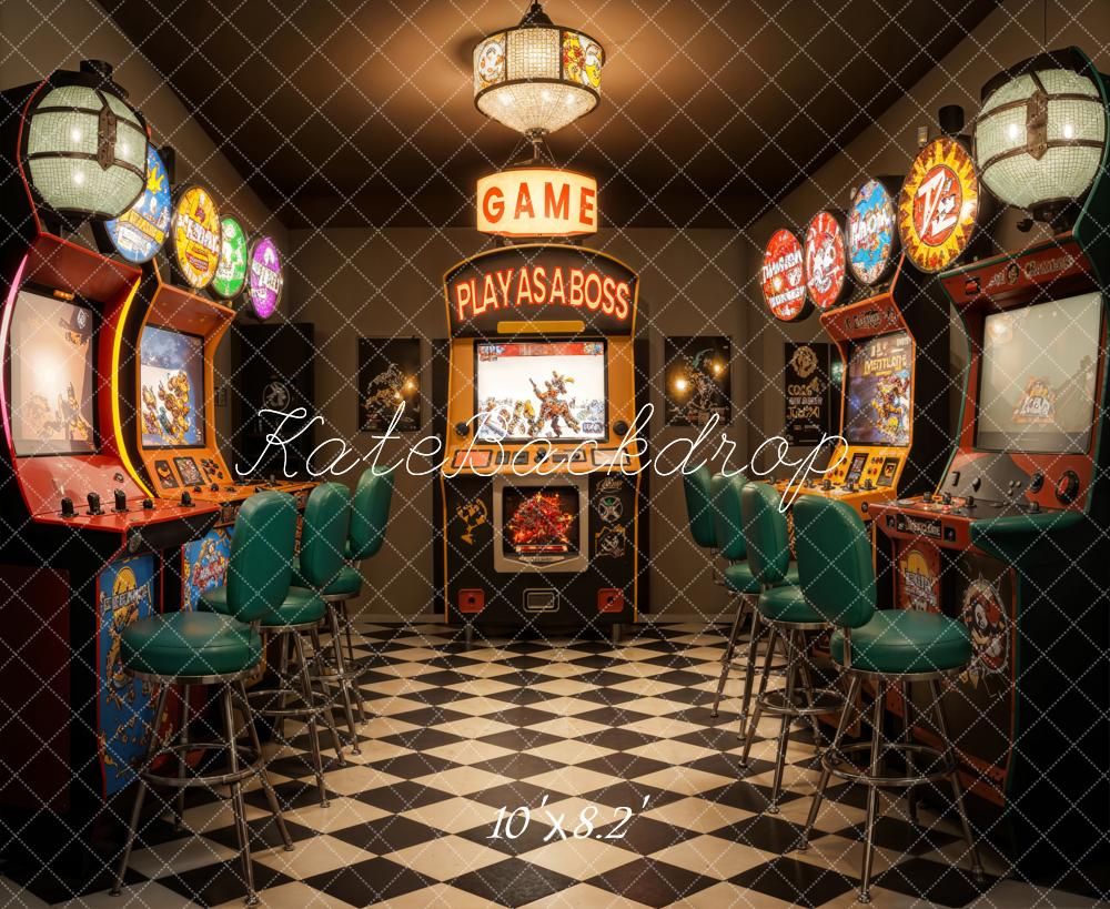 Kate Retro Colorful Game Lobby Backdrop Designed by Emetselch