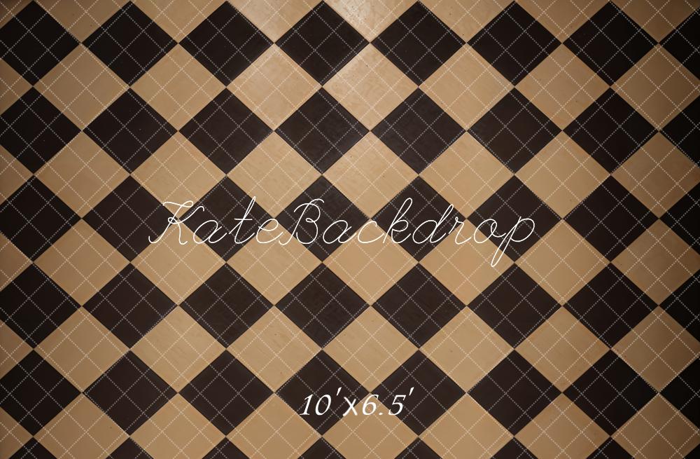 Kate Vintage Black and Brown Plaid Floor Backdrop Designed by Kate Image