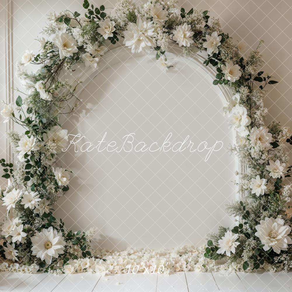 Winter White Flower Arch Wall Backdrop Ontworpen door Emetselch