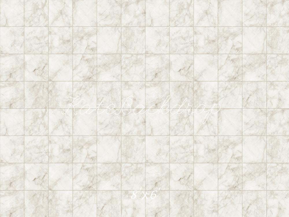Kate Ivory White Marble Plaid Floor Backdrop Designed by Kate Image