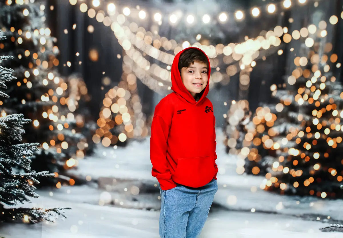 Kate Winter Christmas Outdoor Forest White Snowland Backdrop Designed by Emetselch