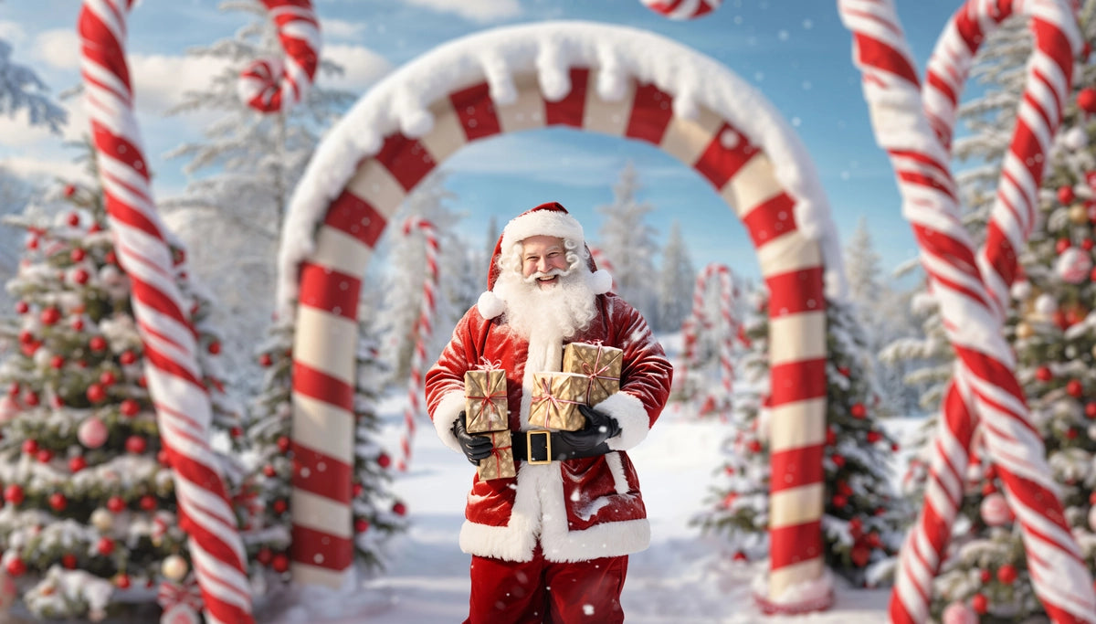 Invierno Navideño en el Bosque al Aire Libre con Arco de Caramelo y Fondo Diseñado por Chain Photography