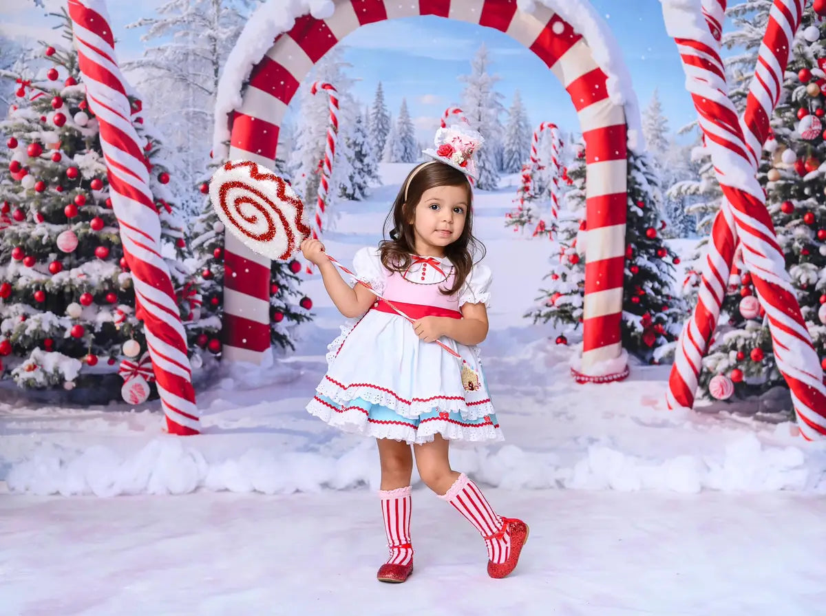 Invierno Navideño en el Bosque al Aire Libre con Arco de Caramelo y Fondo Diseñado por Chain Photography