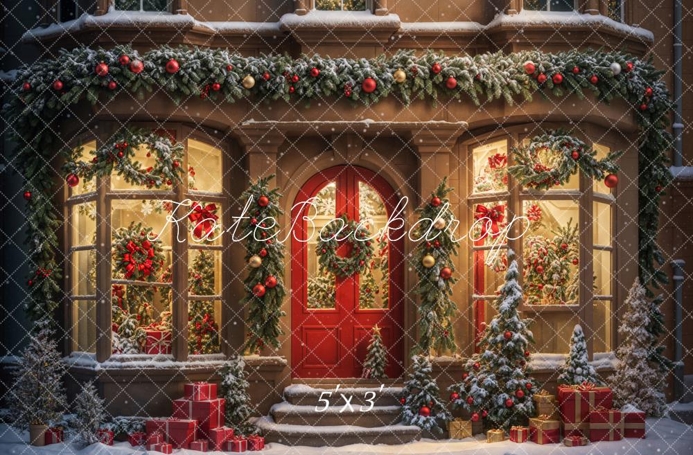 Kate Winter Christmas Gift Store Backdrop Designed by Chain Photography