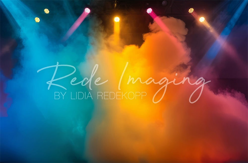 Kate Colorful Rainbow Smoke Show Retro Stage Backdrop Designed by Lidia Redekopp