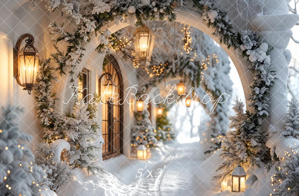 Inverno Retrò Fiori Bianchi Archisala Natale Sfondo Progettato da Emetselch