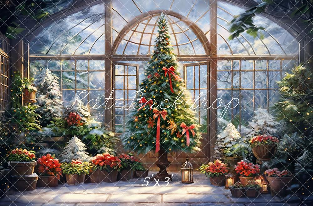 Kate Winter Greenhouse Colorful Garden Arched Window Backdrop Designed by GQ