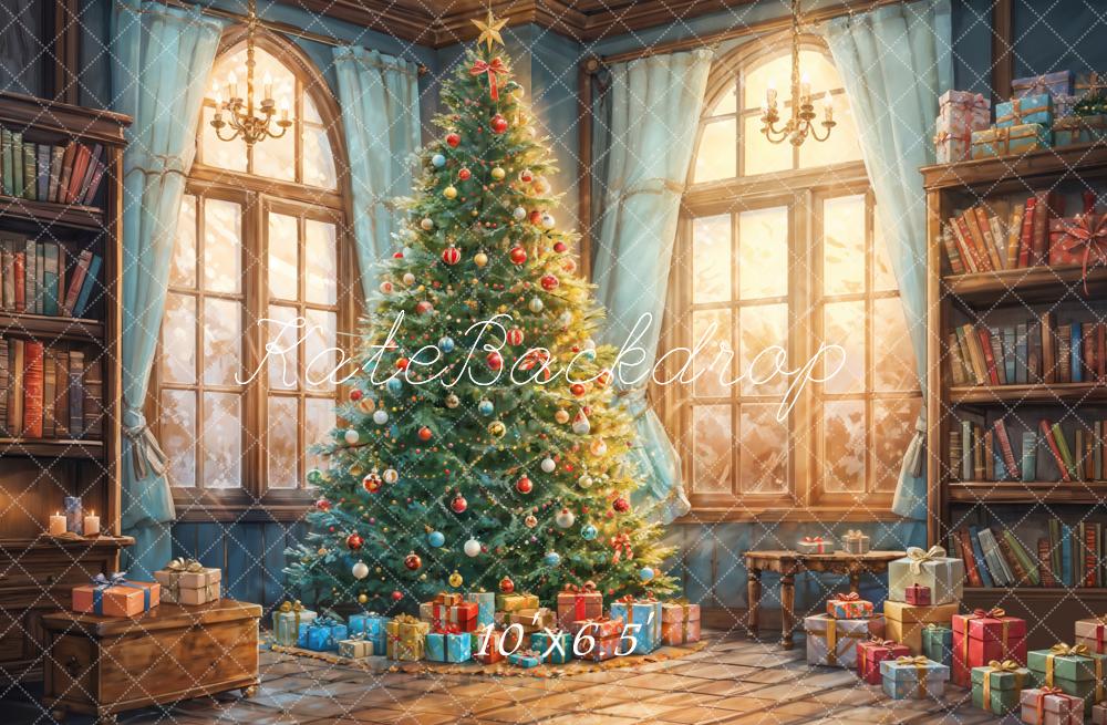 Fantasy Cartoon Colorful Christmas Toy and Gift Room Backdrop Designed by GQ