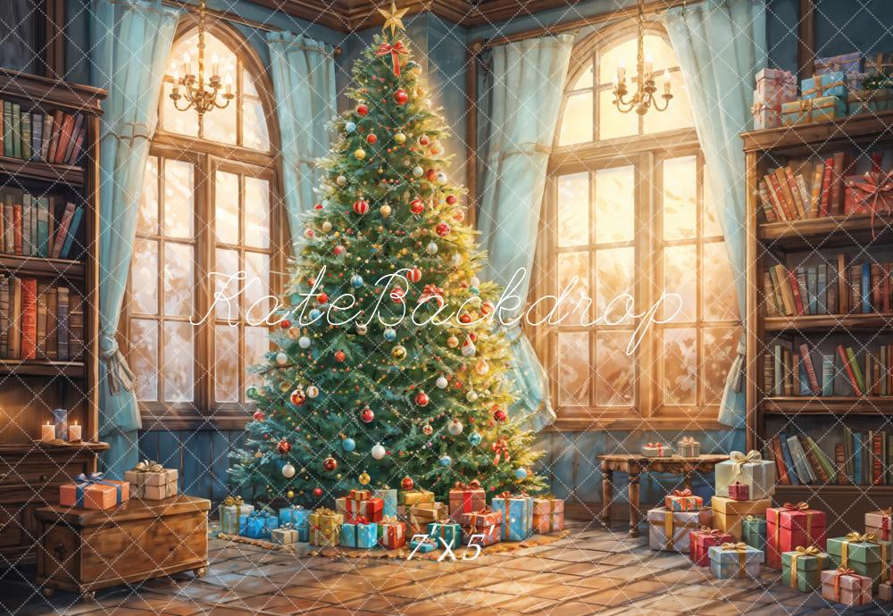 Fantasy Cartoon Colorful Christmas Toy and Gift Room Backdrop Designed by GQ