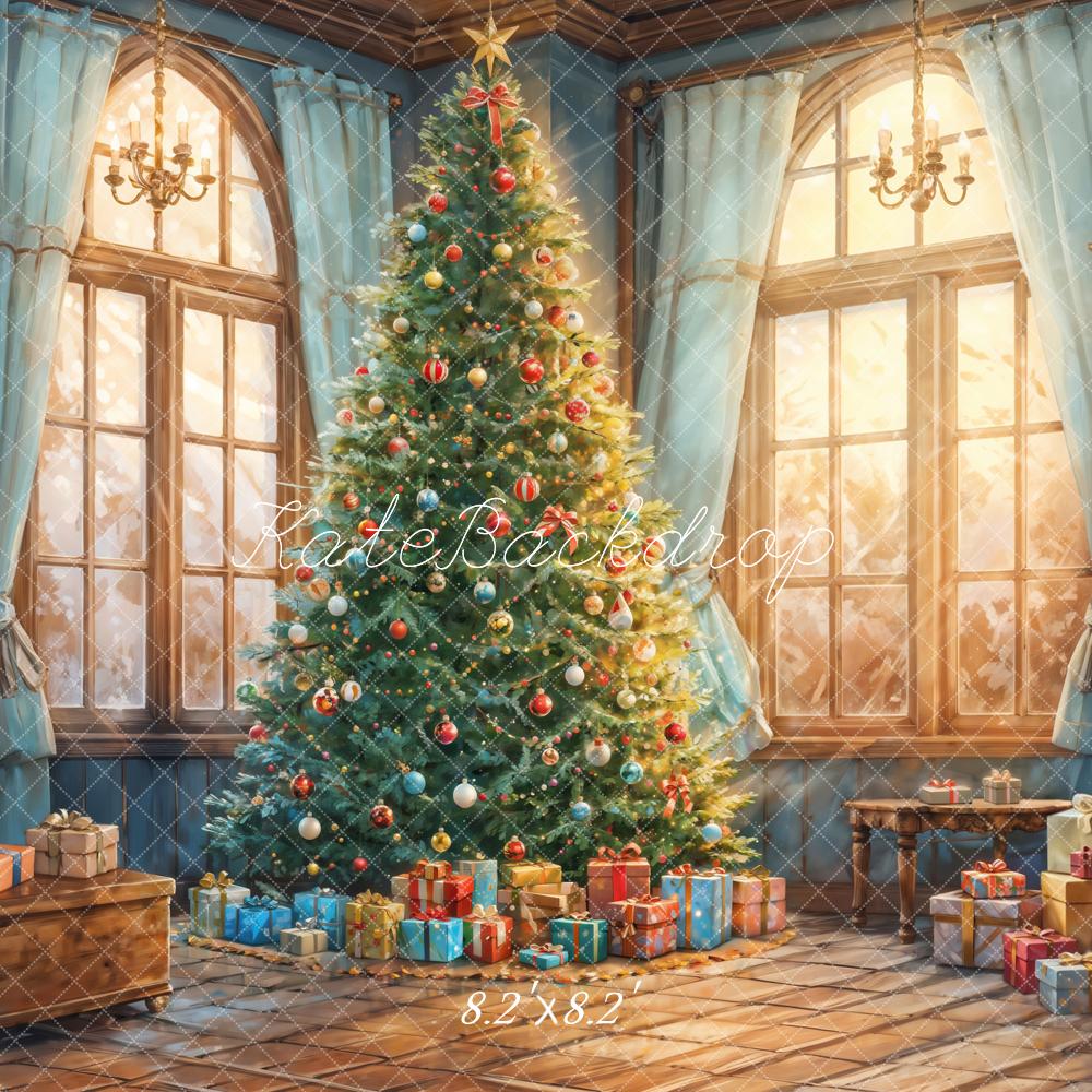 Fantasy Cartoon Colorful Christmas Toy and Gift Room Backdrop Designed by GQ