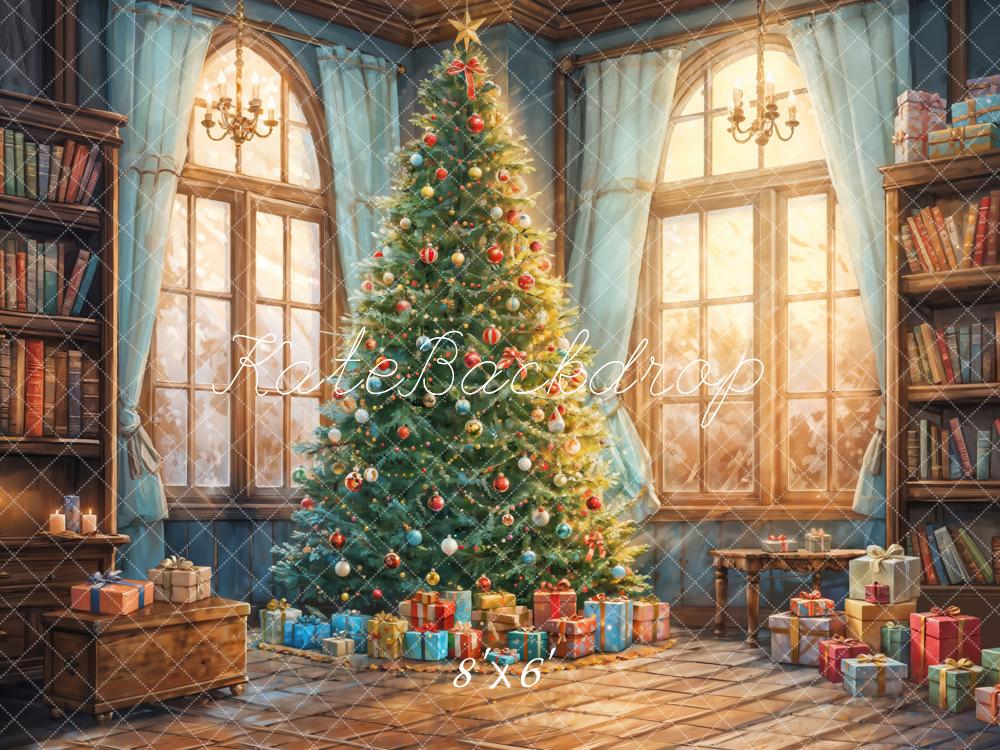 Fantasy Cartoon Colorful Christmas Toy and Gift Room Backdrop Designed by GQ