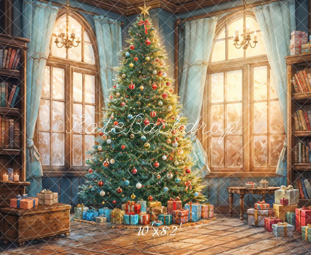 Fantasy Cartoon Colorful Christmas Toy and Gift Room Backdrop Designed by GQ