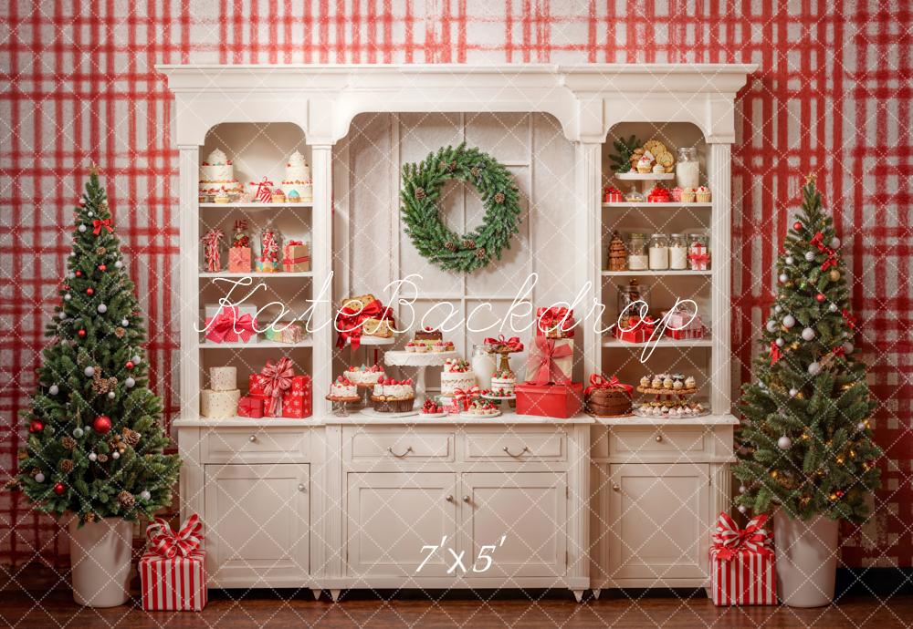 Kate Christmas Vintage White Sweet Kitchen Backdrop Designed by Emetselch