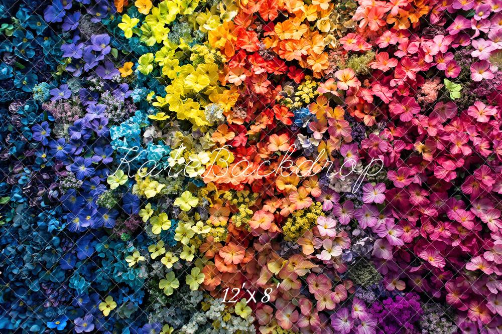 Fondo de pared con flores coloridas para fotografía de arte fino diseñado por Kerry Anderson