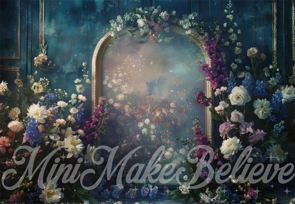Retro Fine Art Colorful Flower Abstract Arch Wall Backdrop Designed by Mini MakeBelieve