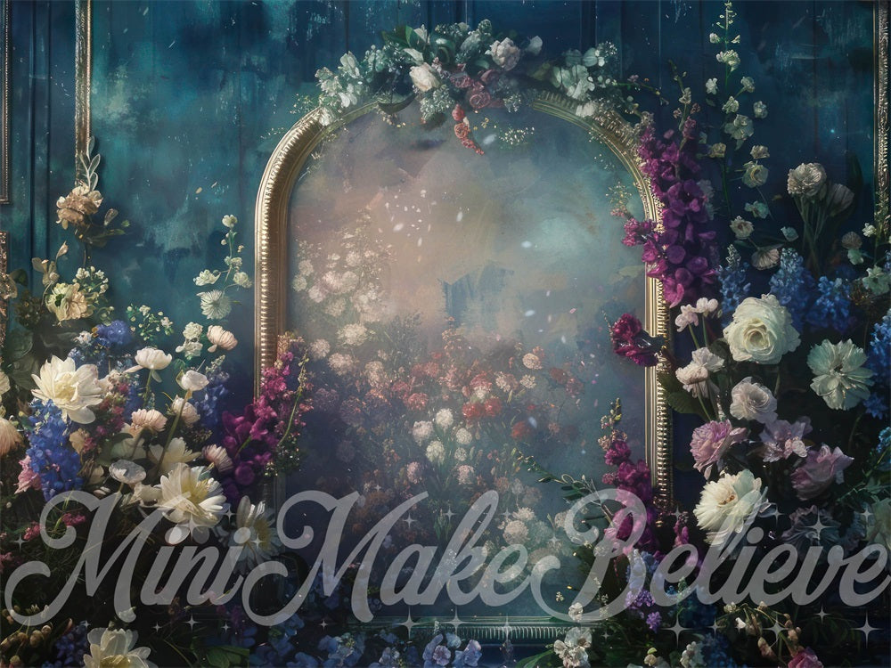 Retro Fine Art Colorful Flower Abstract Arch Wall Backdrop Designed by Mini MakeBelieve