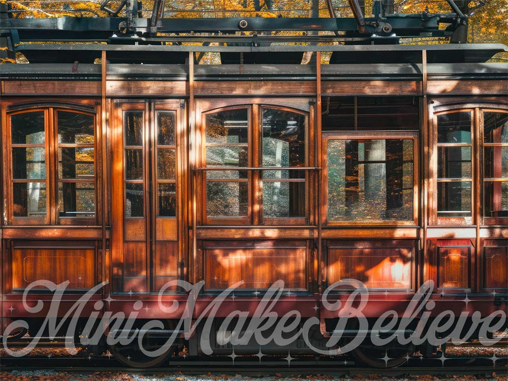 Herfst bos Donkerbruine trolley-achtergrond ontworpen door Mini MakeBelieve