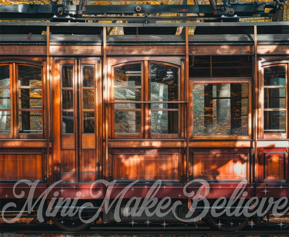 Herfst bos Donkerbruine trolley-achtergrond ontworpen door Mini MakeBelieve
