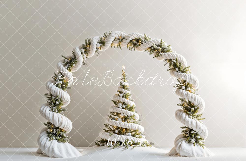 Kate Christmas Tree White Spiral Arch Backdrop Designed by Emetselch