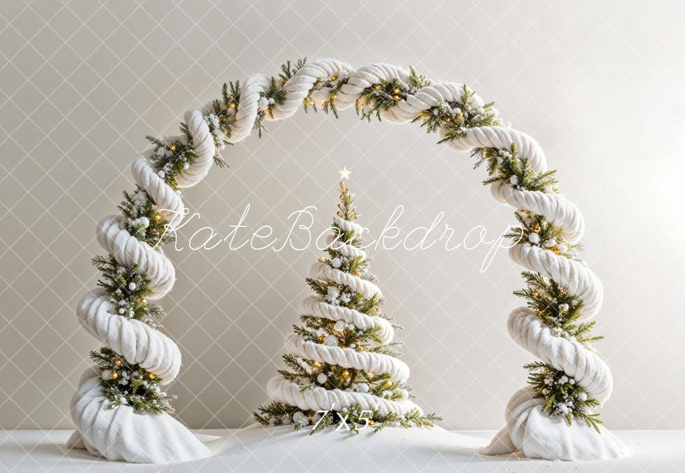 Kate Christmas Tree White Spiral Arch Backdrop Designed by Emetselch
