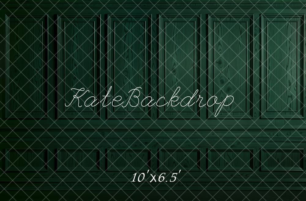 Kate Dark Green Retro Wall Backdrop Designed by Emetselch