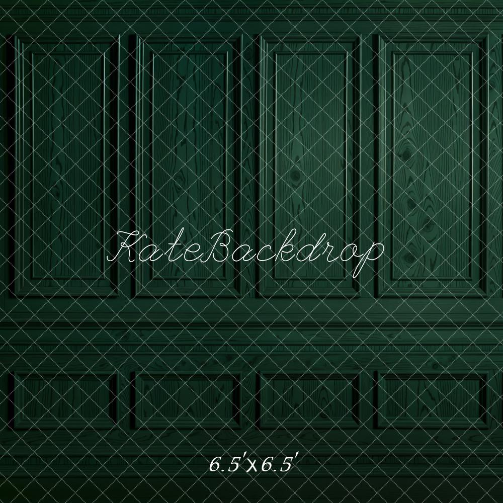 Kate Dark Green Retro Wall Backdrop Designed by Emetselch