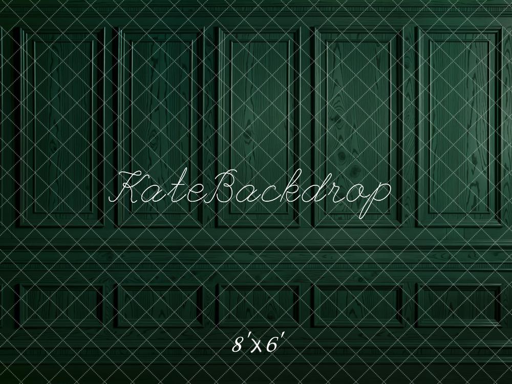 Kate Dark Green Retro Wall Backdrop Designed by Emetselch