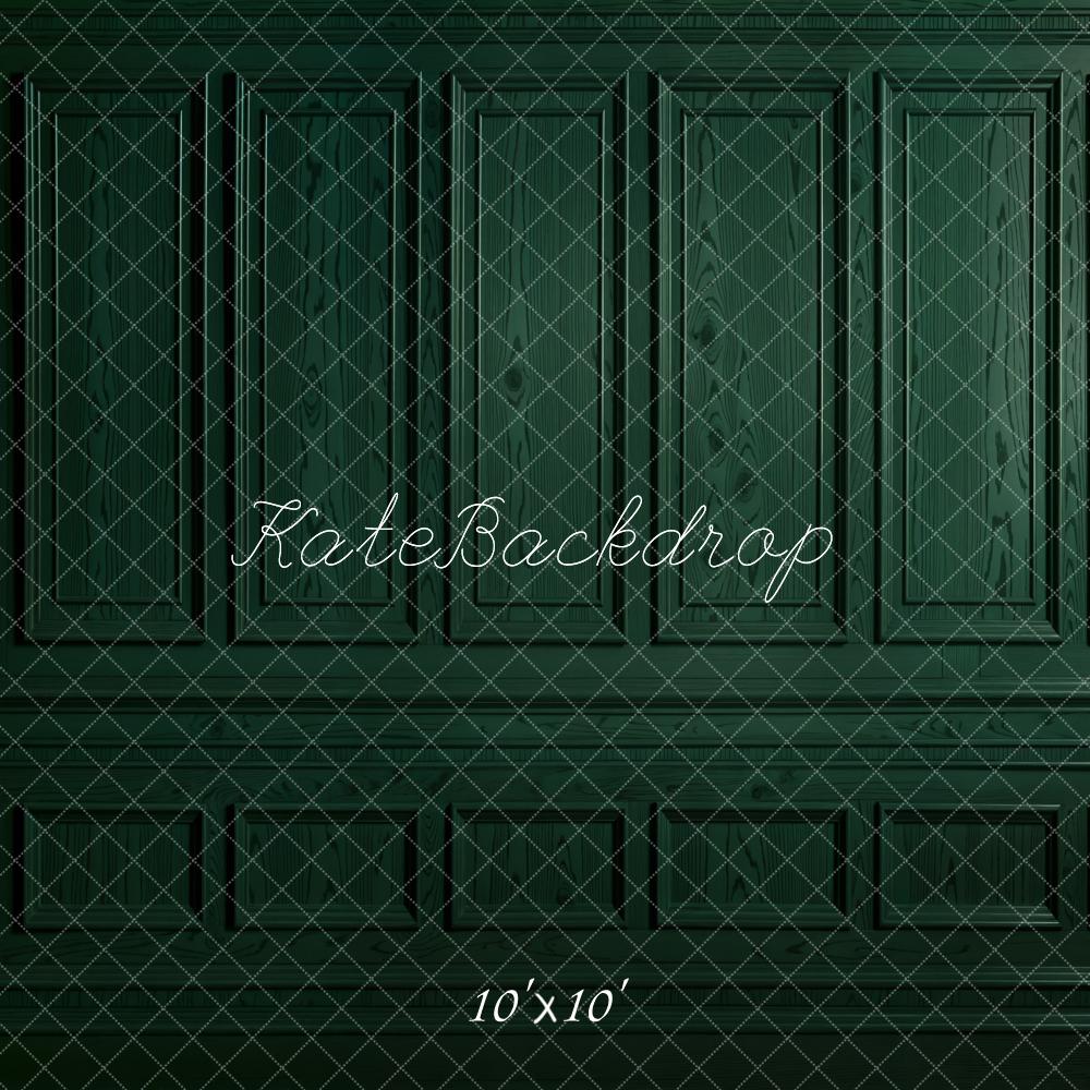 Kate Dark Green Retro Wall Backdrop Designed by Emetselch