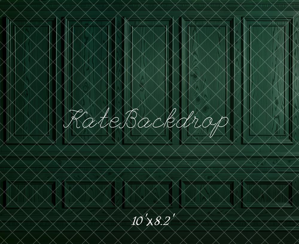 Kate Dark Green Retro Wall Backdrop Designed by Emetselch